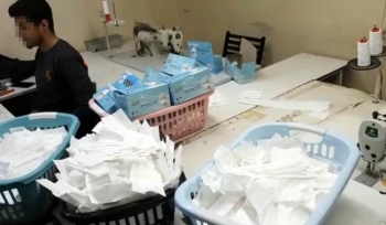 (Özel) İstanbul’Da 1 Milyon Adet Sahte Maske Üreten Atölyeye Baskın Kamerada
