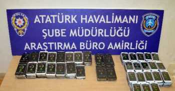 ATATÜRK HAVALİMANI’NDA KAÇAK CEP TELEFONU OPERASYONU