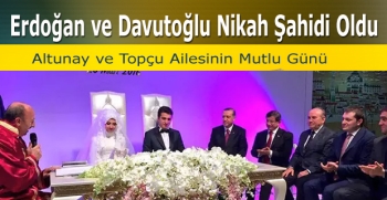 Erdoğan ve Davutoğlu Nikah Şahidi Oldu