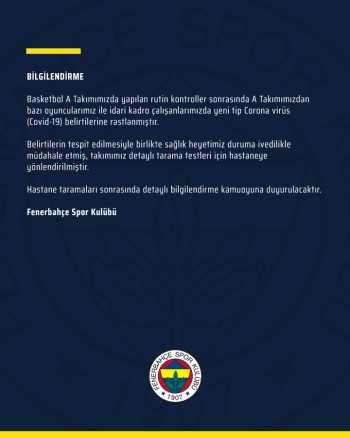 Fenerbahçe Beko’Da Korona Virüs!
