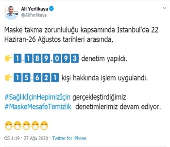 İstanbul’Da Maske Takmayan 15 Bin 621 Kişiye Ceza
