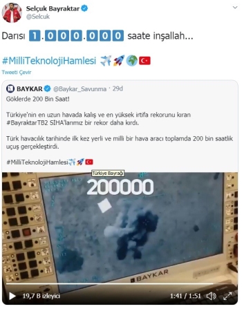 Selçuk Bayraktar Yeni Hedefi Açıkladı: 1 Milyon Saat
