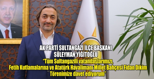 Tüm Sultangazili vatandaşlarımızı, Fetih Kutlamalarına ve Atatürk Havalimanı Millet Bahçesi Fidan Dikim Törenimize davet ediyorum