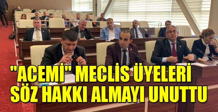 "ACEMİ" MECLİS ÜYELERİ SÖZ HAKKI ALMAYI UNUTTU