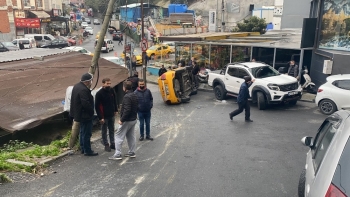 (Özel) Şişli’De Takla Atan Taksi 30 Metre Sürüklendi
