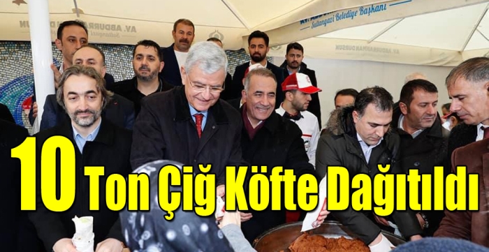 10 ton çiğ köfte dağıtıldı