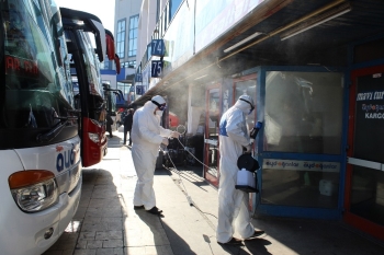 15 Temmuz Demokrasi Otogarı Korona Virüse Karşı Dezenfekte Edildi
