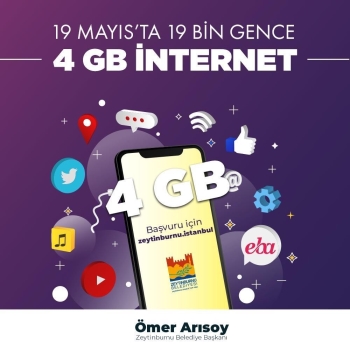 19 Mayıs’Ta 19 Bin Gence Ücretsiz İnternet
