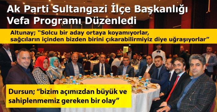 Ak Parti Sultangazi İlçe Başkanlığı vefa programı düzenledi