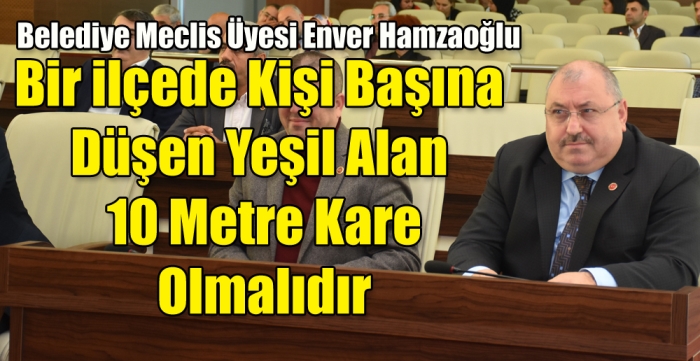 Bir ilçede kişi başına düşen yeşil alan en az 10 metre kare olmalıdır