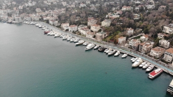 Boş Kalan Arnavutköy-Bebek Sahili Havadan Görüntülendi
