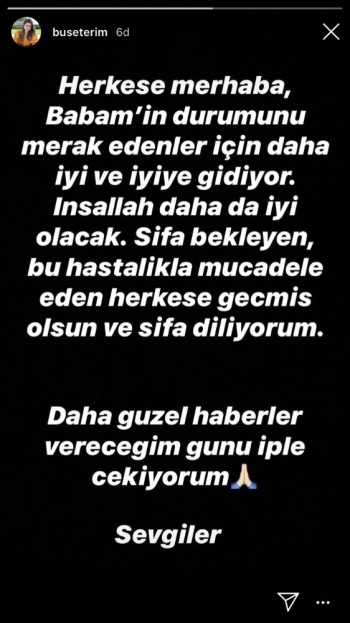 Buse Terim’Den Açıklama: "Babamın Durumu İyiye Gidiyor"
