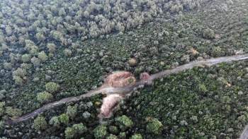 Büyükada’Da Kazılan Dev Çukurlar Havadan Görüntülendi
