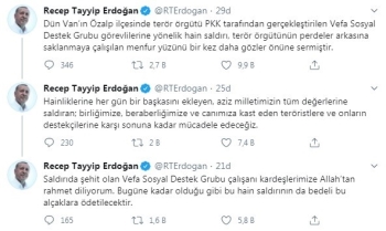 Cumhurbaşkanı Erdoğan:"Hain Saldırının Bedeli Bu Alçaklara Ödetilecektir"
