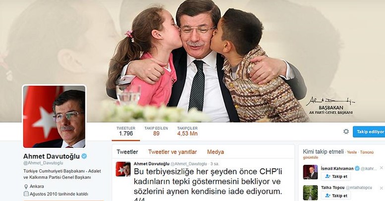 Davutoğlu, Kılıçdaroğlu'nu Twitter takip listesinden çıkardı