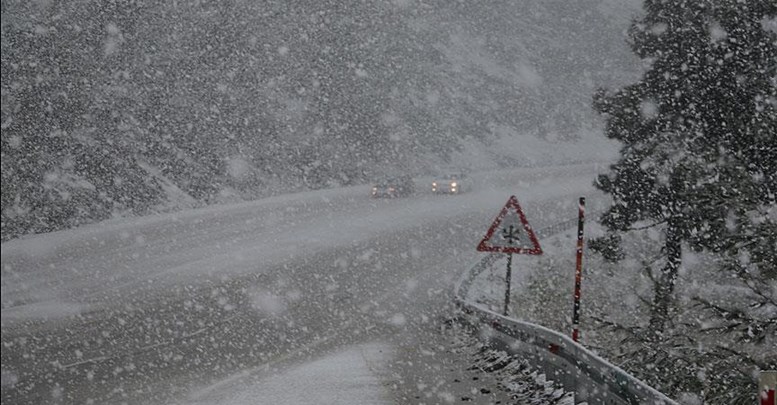 Denizli'de kar yağışı