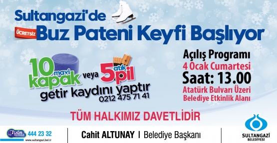 Sultangazi’de Buz Pateni Keyfi Başlıyor