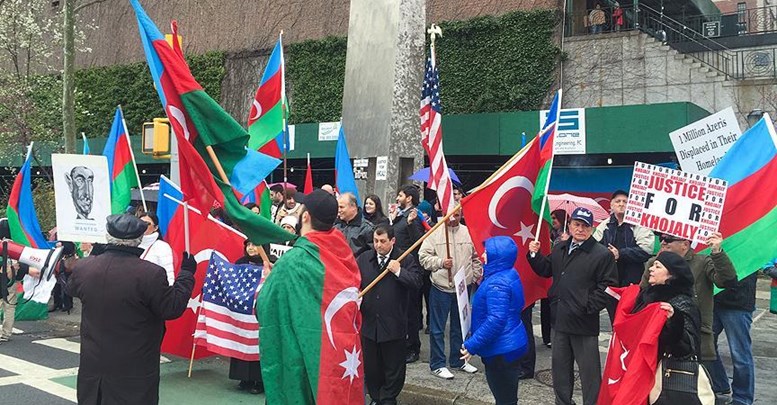 Ermenistan'ın Azerbaycan'a yönelik saldırılarına protesto