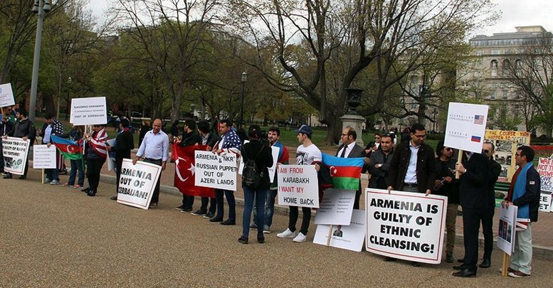 Ermenistan’ın toprak işgali Washington’da protesto edildi