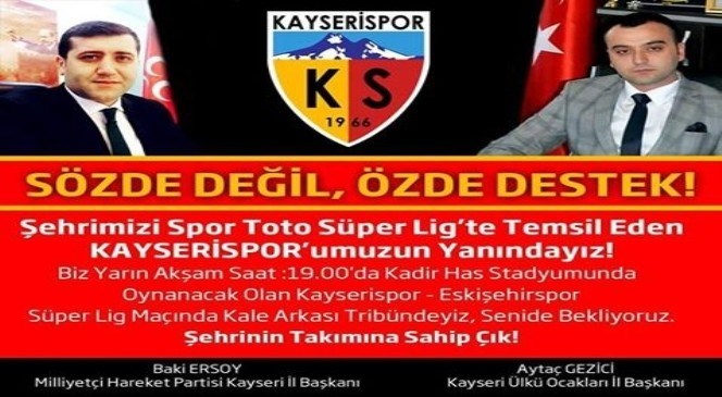 Ersoy'dan  Kayserispor'a  Destek  Çağrısı