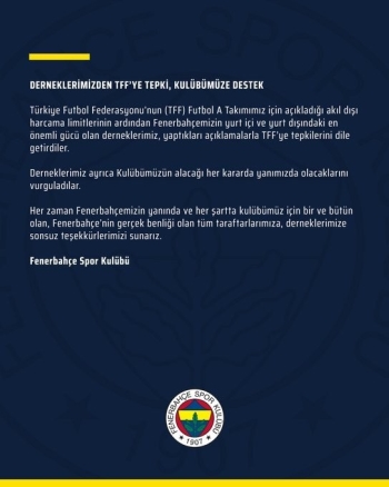 Fenerbahçe’Den Derneklere Teşekkür
