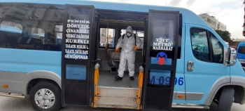 İstanbul’Da Hatlı Minibüsler Korona Virüsüne Karşı Dezenfekte Edildi
