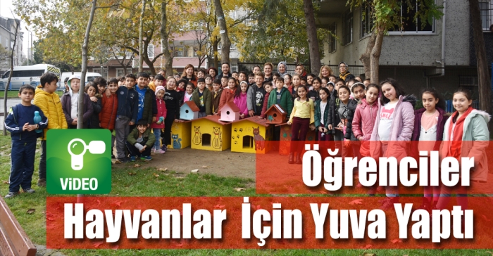 Öğrenciler hayvanlar için yuva yaptı 