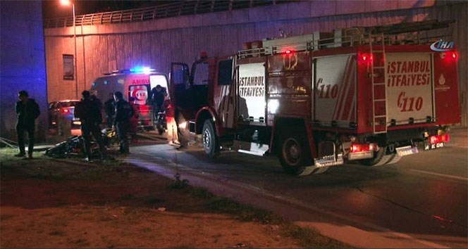 Şişli'de feci motor kazası; taktığı kask hayatını kurtardı