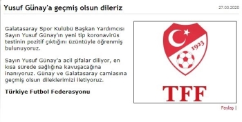 Tff’Den Yusuf Günay’A ’Geçmiş Olsun’ Mesajı
