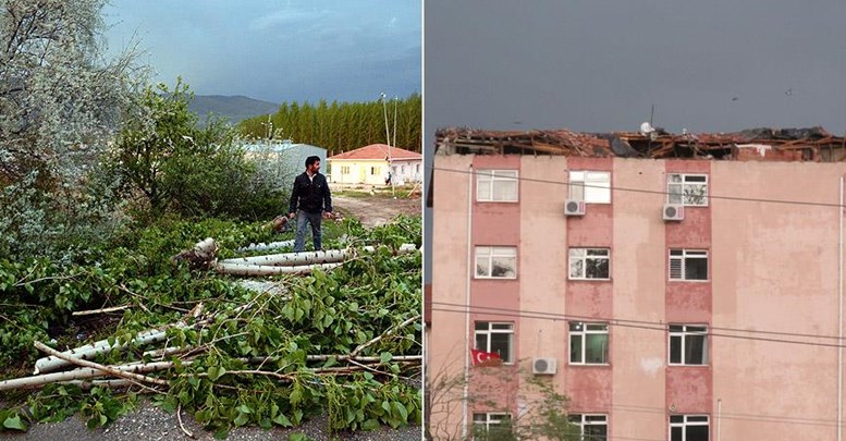 Tokat'ta rüzgar hasara neden oldu