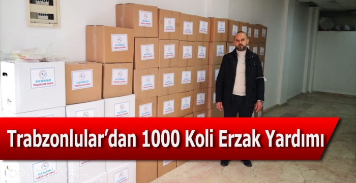 Trabzonlular 1000 koli erzak yardımı