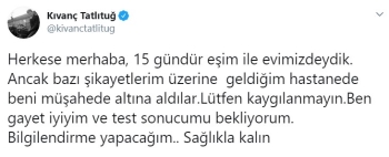 Ünlü Oyuncu Kıvanç Tatlıtuğ: ”Gayet İyiyim Ve Test Sonucumu Bekliyorum”
