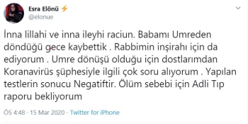 Yazar Esra Elönü’Nün Babası Umre Dönüşü Hayatını Kaybetti
