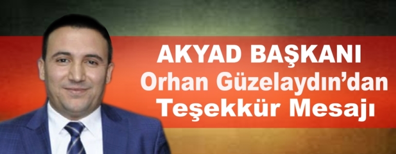 Güzelaydın’dan Teşekkür Mesajı