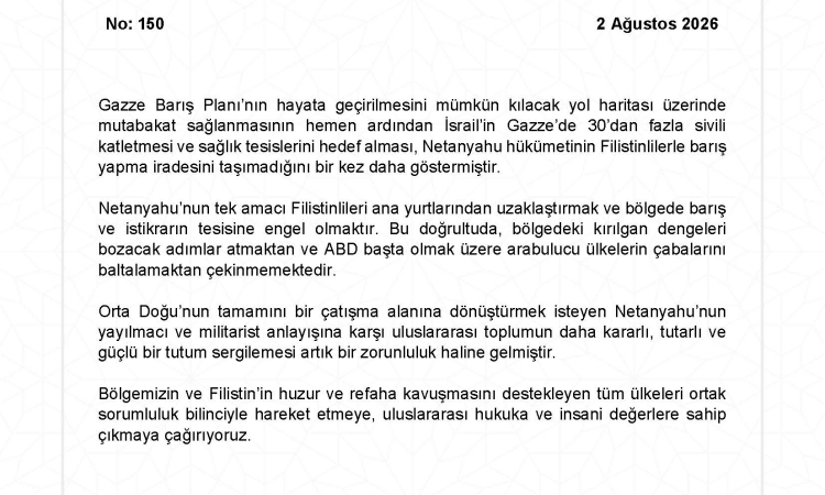 Dışişleri’nden İsrail’e Sert Tepki: “Barış İradesi Yok”
